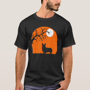Corgi Dog Bat Halloween Costume Silhouette T-Shirt