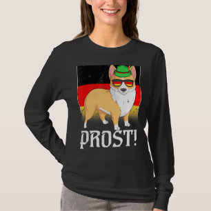 Corgi Dog Beer Oktoberfest Prost German Flag T-Shirt