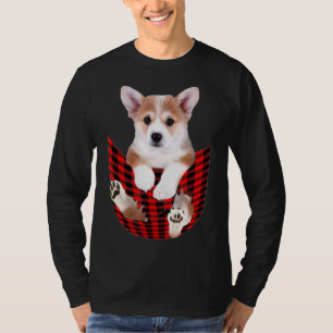 Corgi Dog Big In Pocket Idea Dad Mum T-Shirt