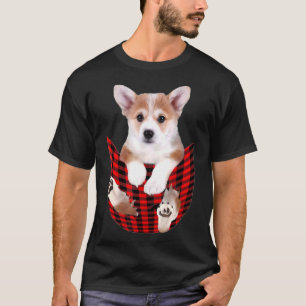 Corgi Dog Big In Pocket Idea Dad Mum T-Shirt