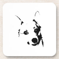 Corgi Dog Black and White Ink Sketch