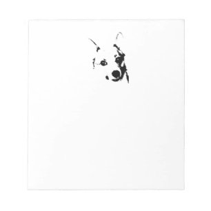Corgi Dog Black and White Ink Sketch Notepad