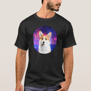 Corgi Dog Blue Nebula Celestial Space Cute Pet T-Shirt