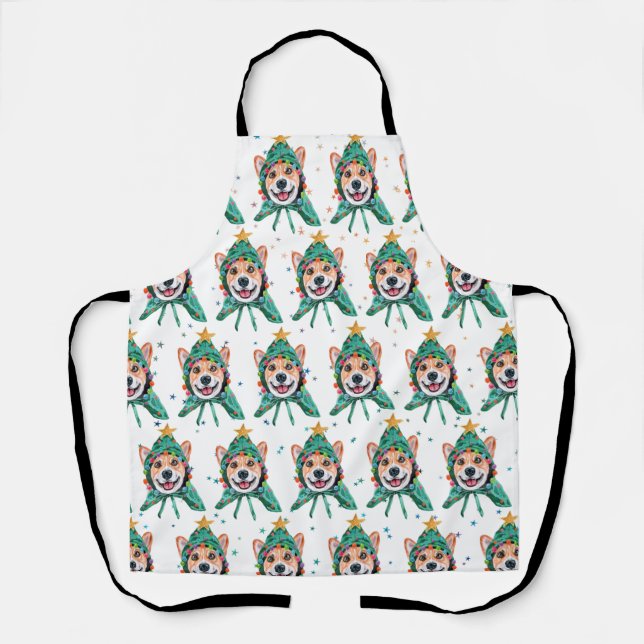 Corgi Dog Breed Christmas Apron (Front)
