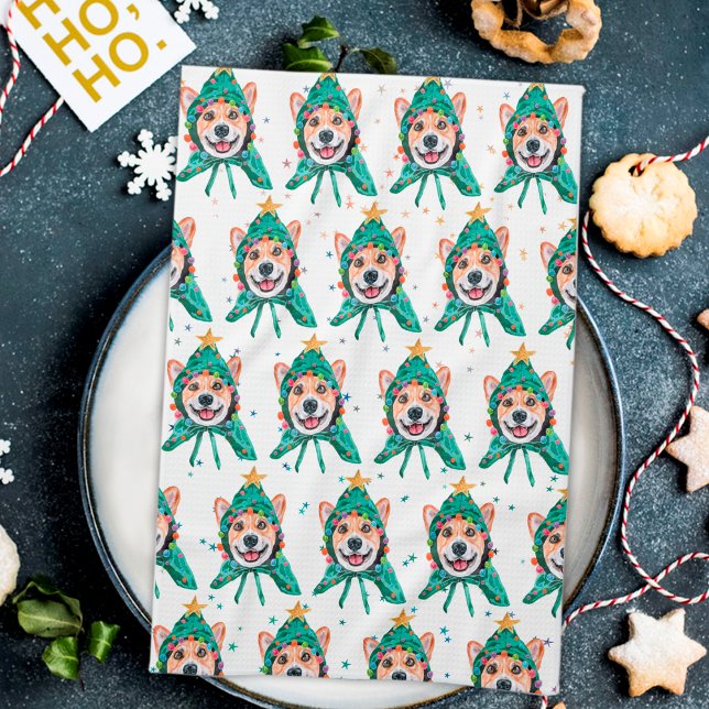 Corgi Dog Breed Christmas Tea Towel (Creator Uploaded)
