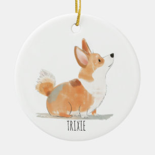 Corgi Dog Ceramic Ornament