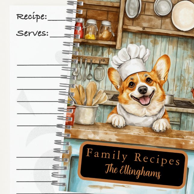 Corgi Dog Chef Spiral Recipe Book (Creator Uploaded)