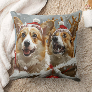 Corgi Dog Christmas Festive  Cushion