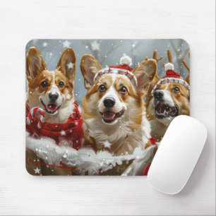 Corgi Dog Christmas Festive  Mouse Pad