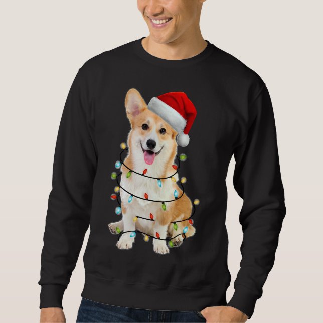 Corgi Dog Christmas Light Sweatshirt (Front)