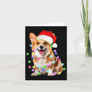 Corgi Dog Christmas Lights Pajama Funny  Card