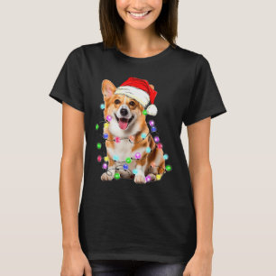 Corgi Dog Christmas Lights Pajama Funny T-Shirt