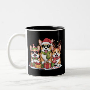 Corgi Dog Christmas Mom Dog Lover Holiday Gift Two-Tone Coffee Mug