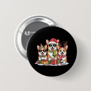 Corgi Dog Christmas Mum Dog Lover Holiday Gift 6 Cm Round Badge