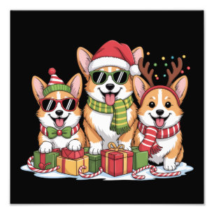 Corgi Dog Christmas Mum Dog Lover Holiday Gift Photo Print