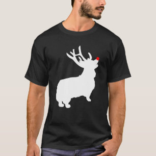 Corgi Dog Christmas Reindeer Antlers Xmas T-Shirt