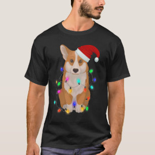 Corgi Dog   Christmas Tree Lights T-Shirt