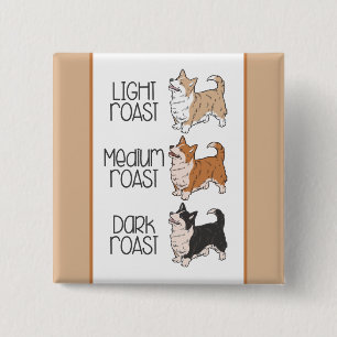 Corgi Dog & Coffee 15 Cm Square Badge