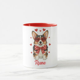 Corgi dog coffee mug happy Valentine's Day 2026