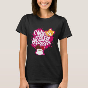 Corgi Dog Corgi Dog Drinking Coffee Red Wine T-Shirt