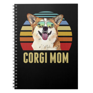 Corgi Dog Corgis Best Dog Mum Ever Retro Sunset Be Notebook