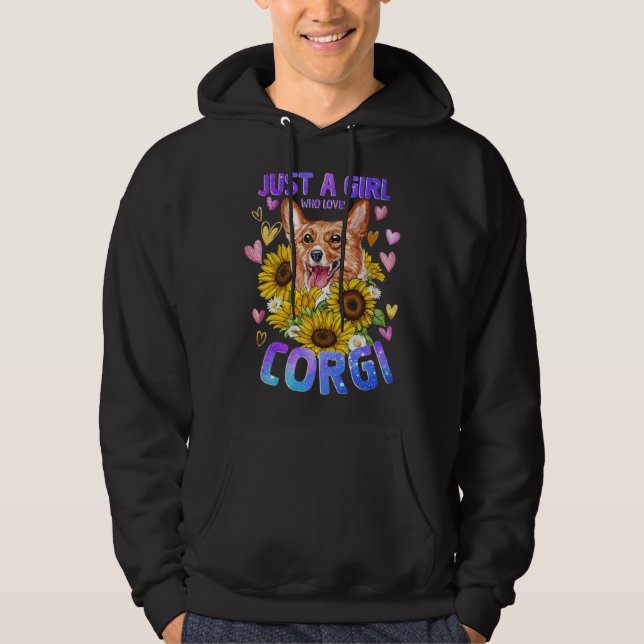 Corgi Dog   Cute Puppy Girl Woman Hoodie (Front)