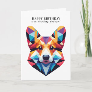 Corgi Dog Dad Modern Personalised Birthday Card