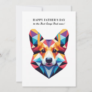Corgi Dog Dad Modern Personalised Father's Day Holiday Card