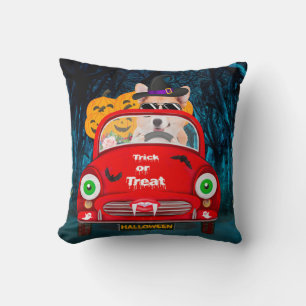 Corgi Dog Driving Car Scary Halloween  Cushion