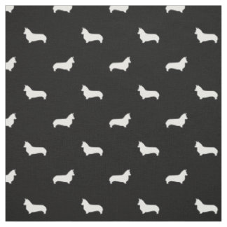 Corgi Dog fabric black and white corgi silhouette