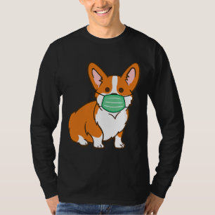 Corgi Dog Face Mask Social Distancing Antivirus T-Shirt