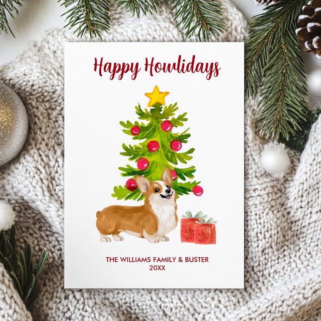 Corgi Dog Family Christmas Holiday Card (Creator Uploaded)