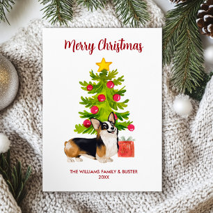 Corgi Dog Family Christmas Holiday Card
