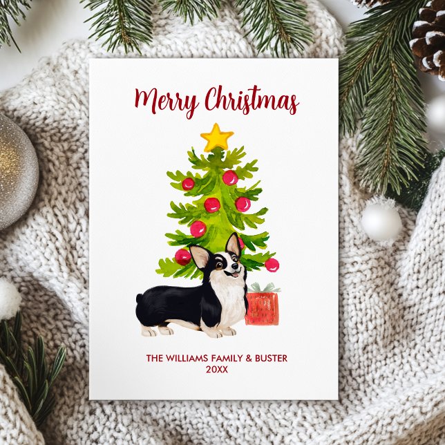 Corgi Dog Family Christmas Holiday Card (Creator Uploaded)