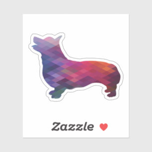 Corgi Dog Geometric Pattern Silhouette Purple