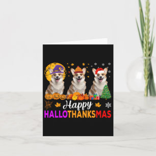 Corgi Dog Halloween Christmas Hallothanksmas Card