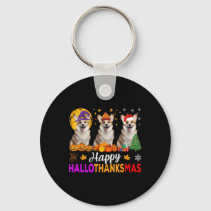 Corgi Dog Halloween Christmas Hallothanksmas  Key Ring