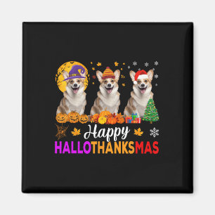Corgi Dog Halloween Christmas Hallothanksmas Magnet