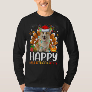 Corgi Dog  Halloween Christmas Happy Hallothanksma T-Shirt