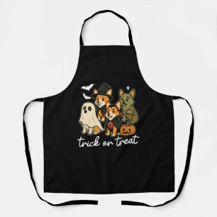 Corgi Dog Halloween Costume Spooky Apron