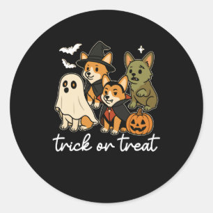 Corgi Dog Halloween Costume Spooky Classic Round Sticker