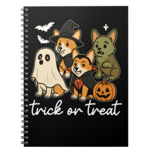 Corgi Dog Halloween Costume Spooky Notebook