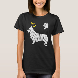 Corgi Dog Halloween Mummy Bat Ghost Vintage T-Shirt
