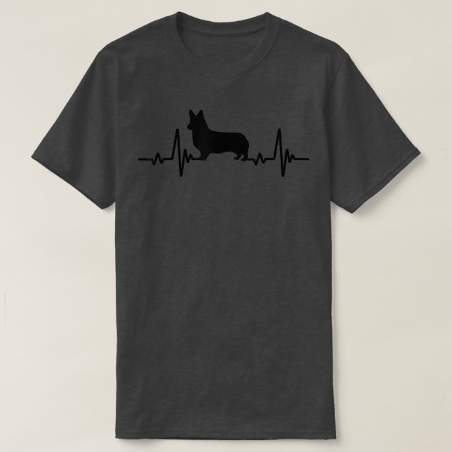 Corgi dog Heartbeat Corgi dad  T-Shirt (Design Front)