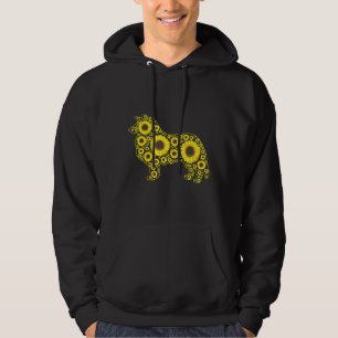 Corgi Dog I Love Mum Sunflower Corgi Hoodie