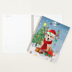Corgi Dog in Snow with Christmas Gifts   Planner