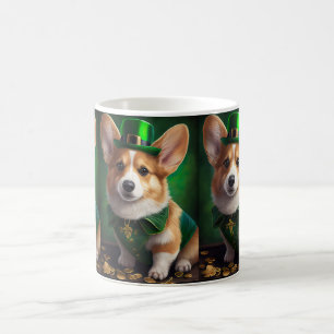 Corgi Dog in St. Patrick's Day Dress Coffee Mug