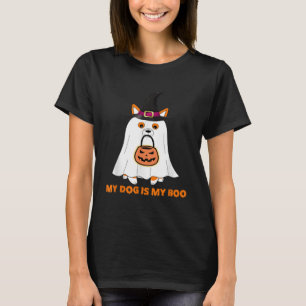 Corgi Dog Is My Boo Ghosts Hat Witches Pumpkin Hal T-Shirt