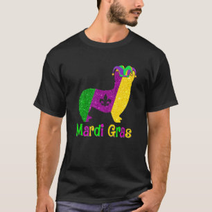 Corgi Dog Lover Mardi Gras Carnival Jester Premium T-Shirt