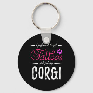 Corgi Dog Lover Tattoo Funny Dog Mum Gift Idea Key Ring